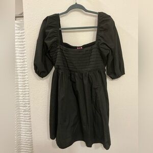 Chic Black Puff Sleeve Mini Dress